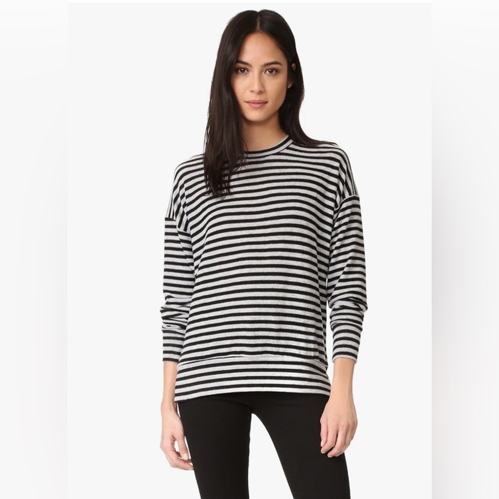 LNA Max sweater black gray stripe medium